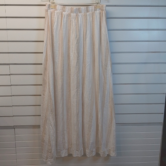 Splendid Sunset Macadamia Stripe Linen Blend Maxi Skirt SZ-L EUC - Picture 6 of 9